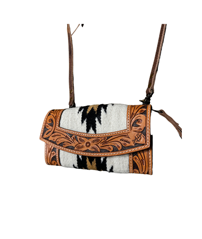 American Darling Tooled Saddle Blanket Clutch