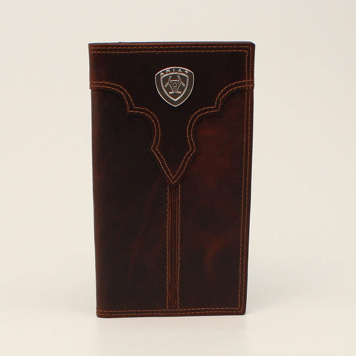 Ariat Center Shield Brown Rodeo Wallet