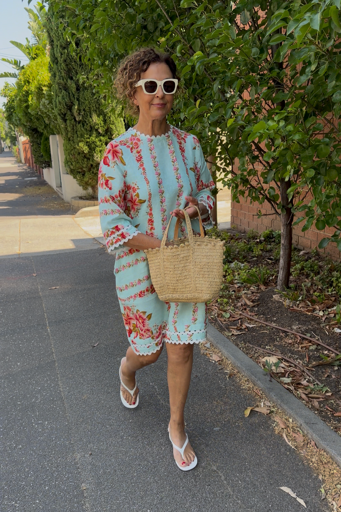 Claire Linen Dress In Portofino