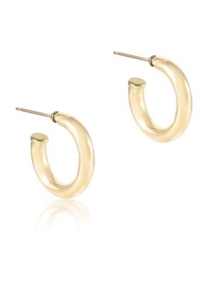 enewton Designs Round Gold 1" Post Hoop Earrings-4mm Smooth