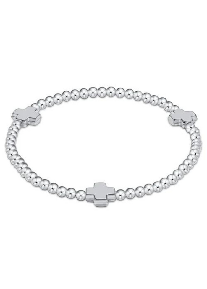 enewton Designs Signature Cross Sterling Pattern 3mm Bead Bracelet - Sterling