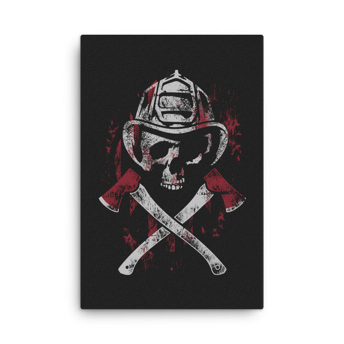 Firefighter Skull Canvas