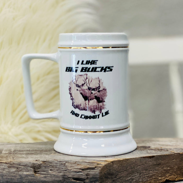 I Like Big Bucks 28oz Beer Stein Stein Tea-Shirt Shoppe