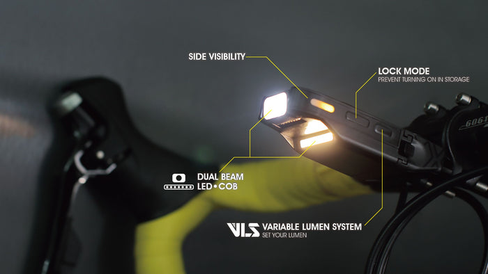 Moon MX: Cycle Computer Mount / Integrated 400 Lumens Front White Light