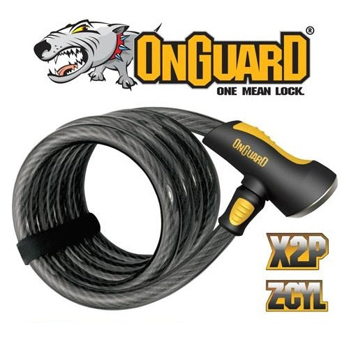 OnGuard Doberman 8028 Bicycle Bike Self-Coiling Cable Key Lock (12mm x 1850mm)