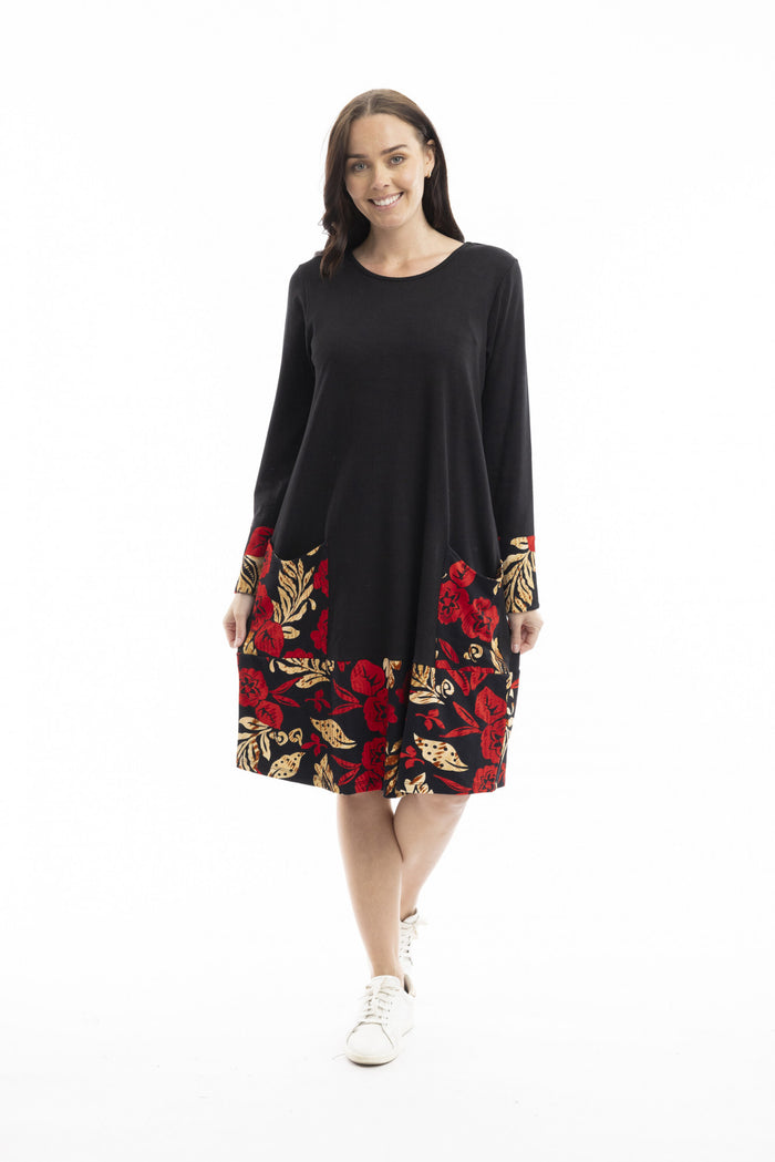 Orientique Rayon Blend Patch Dress