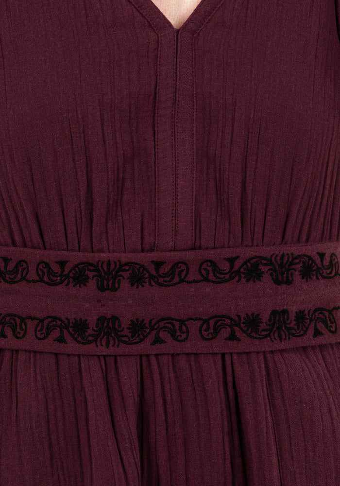 Poultice Embroidered Cotton Mini Dress