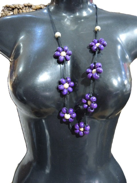 Purple Daisy Necklace