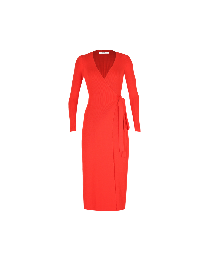 ROMA WRAP DRESS RED