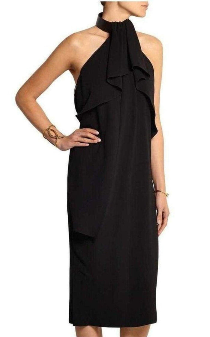 McQ - Alexander McQueen Ruffled Halterneck Crepe Dress - Runway Catalog