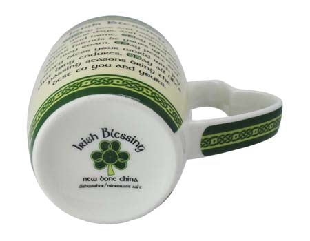 Shamrock Spiral Blessing Bone China Mug
