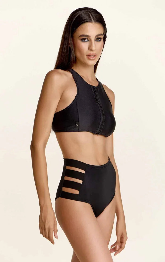 Short de Tiro Alto Black Stripes – Paradise Chick