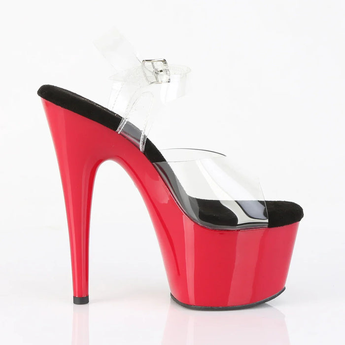 Tacones Pleaser ADORE-708 Transparente Negro Rojo
