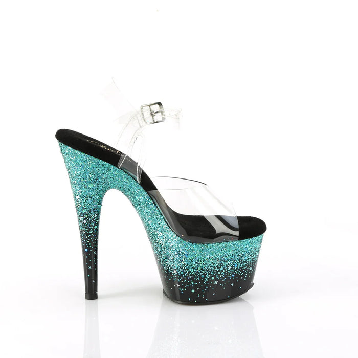 Tacones Pleaser ADORE-708SS Transparente Negro Turquoise