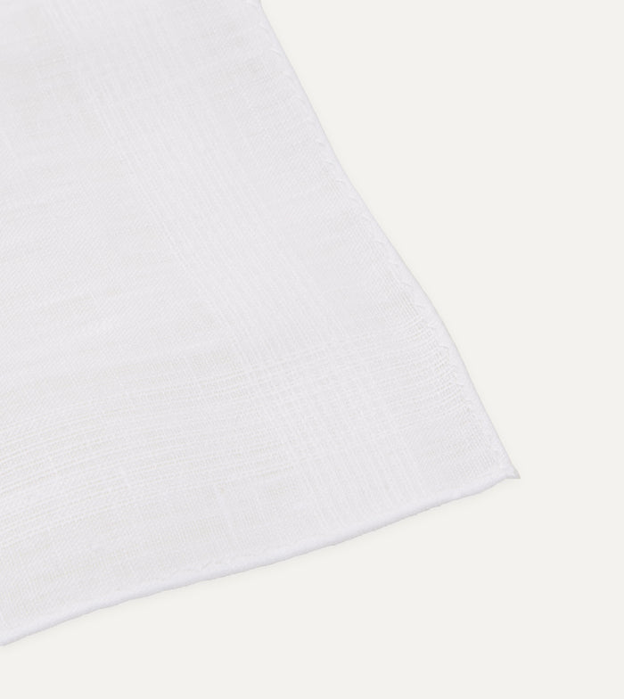 White Linen Pocket Square
