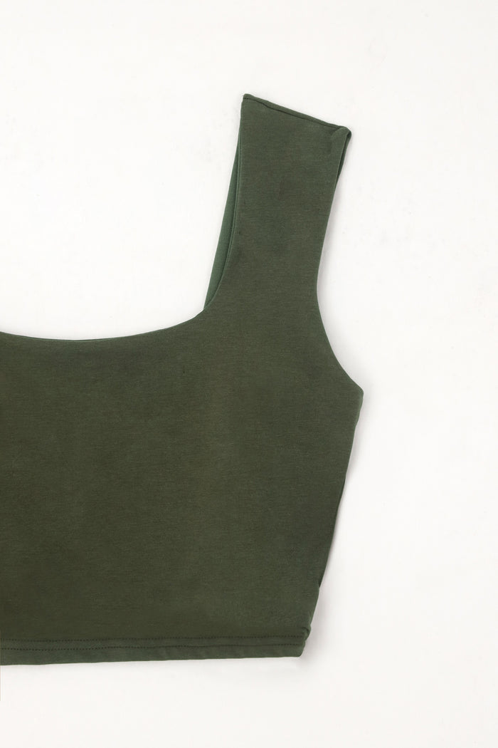 Women's Green Crop Tank Top