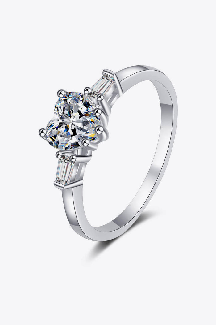 1.2 Carat Moissanite Heart Ring Trendsi