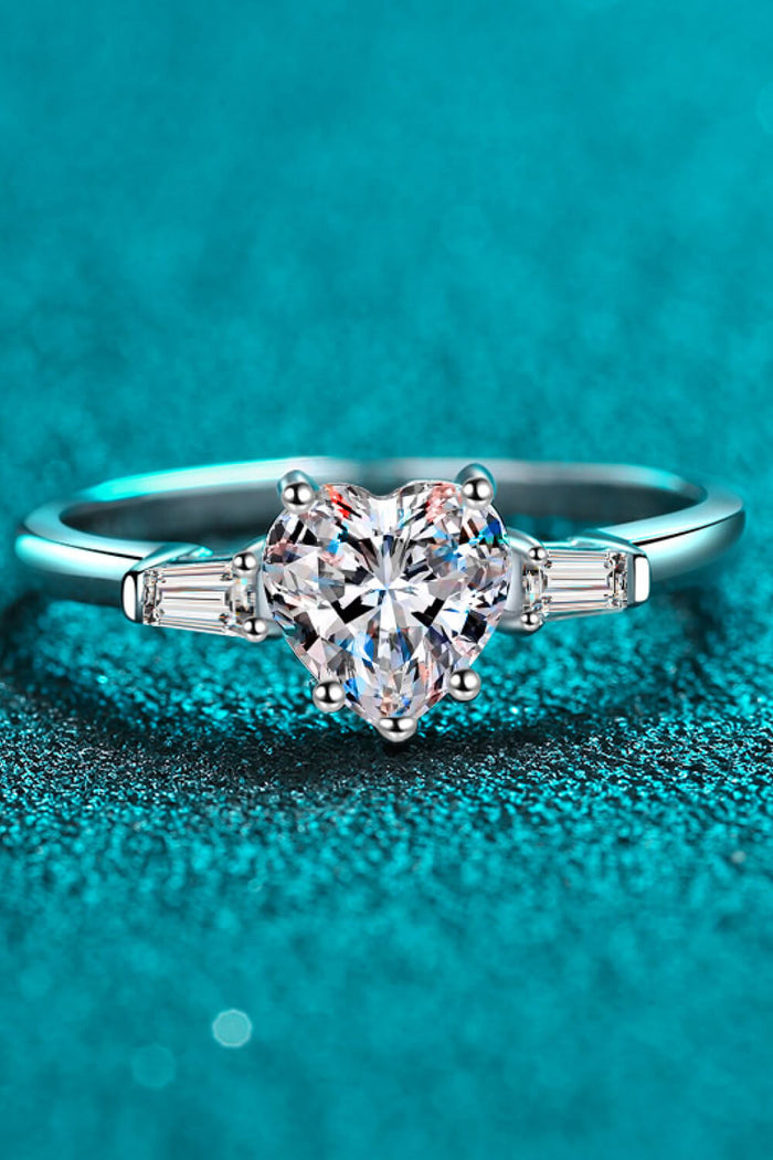 1.2 Carat Moissanite Heart Ring Trendsi