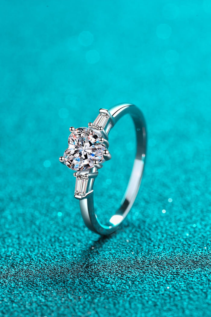 1.2 Carat Moissanite Heart Ring Trendsi