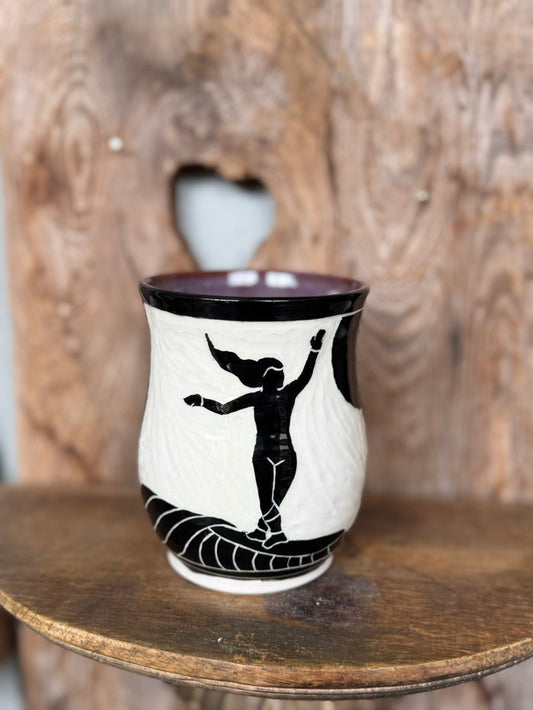 Surfer Girl Ceramic Mug in Purple