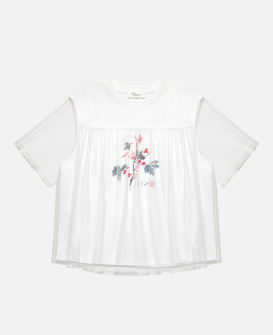 Abstract Flower Power Painting T-Shirt (White)