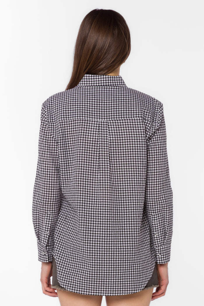 Adelynn Black Gingham Shirt - Tops - Velvet Heart Clothing