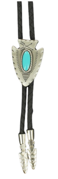 Adult Turquoise Arrowhead Bolo Tie