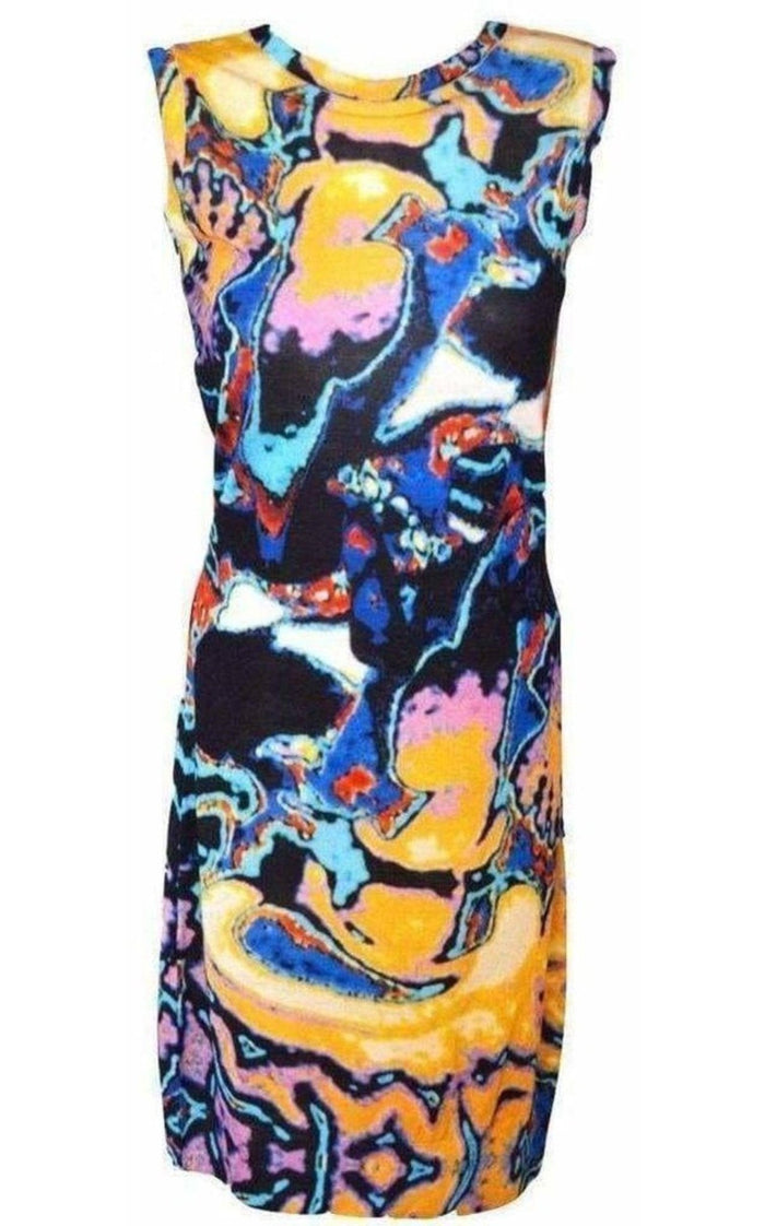 Christopher Kane All Over Brain Sleeveless Silk Knit Dress - Runway Catalog