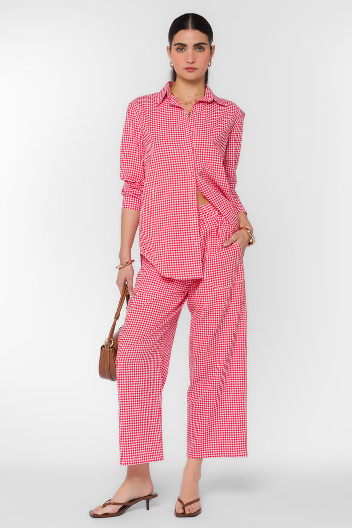 Allie Cherry Gingham Pants - Bottoms - Velvet Heart Clothing