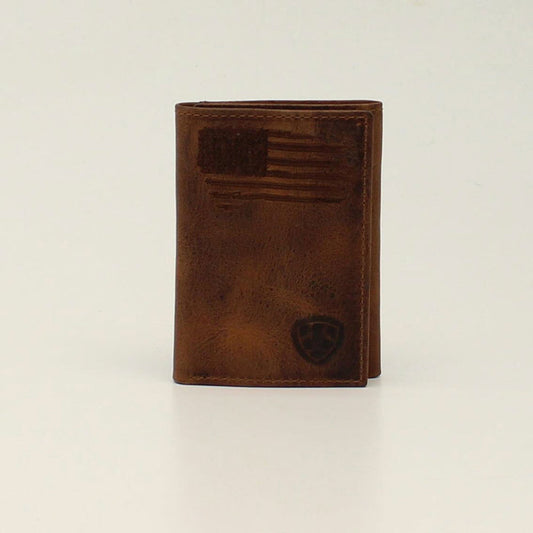 Ariat Distressed USA Flag Trifold Wallet
