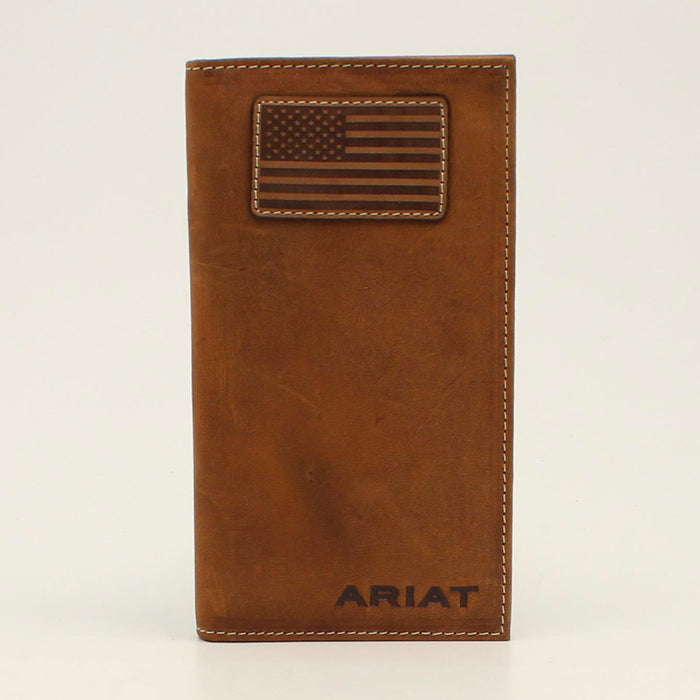Ariat Flag Patch Brown Rodeo Wallet