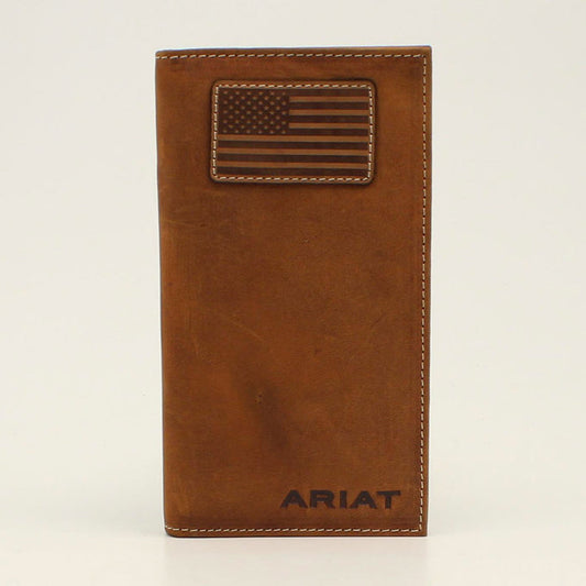 Ariat Flag Patch Brown Rodeo Wallet