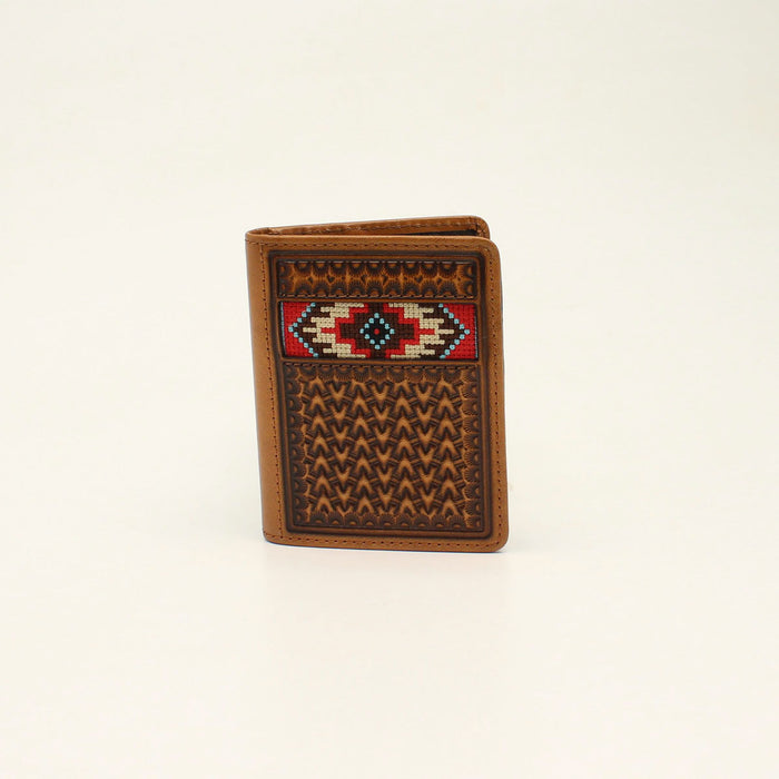 Ariat Multi Embroidery Inlay Tan Bifold Wallet