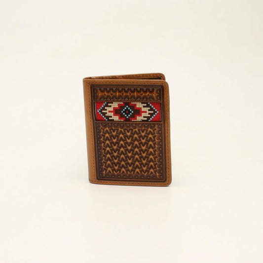 Ariat Multi Embroidery Inlay Tan Bifold Wallet