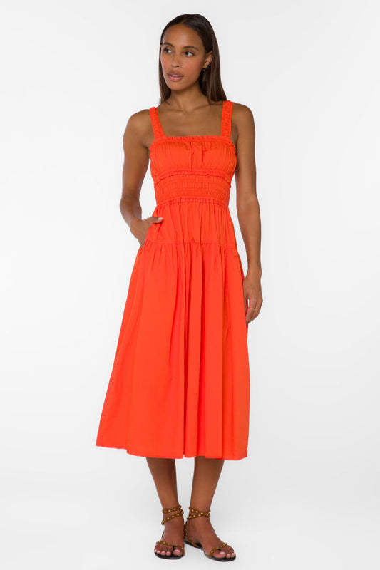 Armine Orange Dress - Dresses - Velvet Heart Clothing