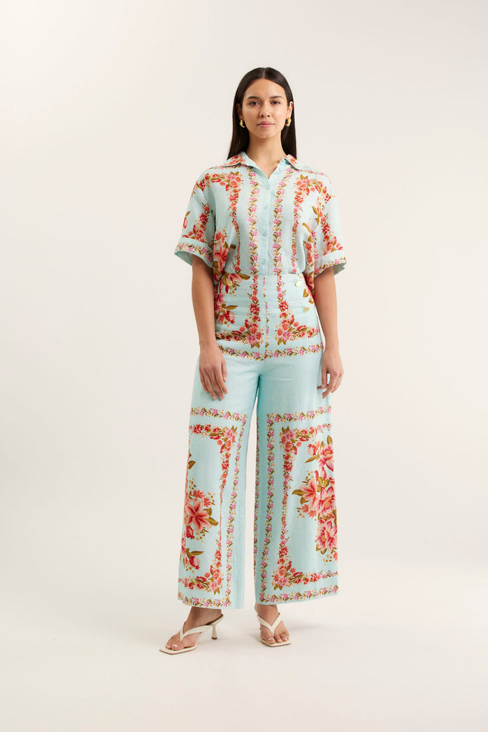 Atlas Linen Pant In Portofino