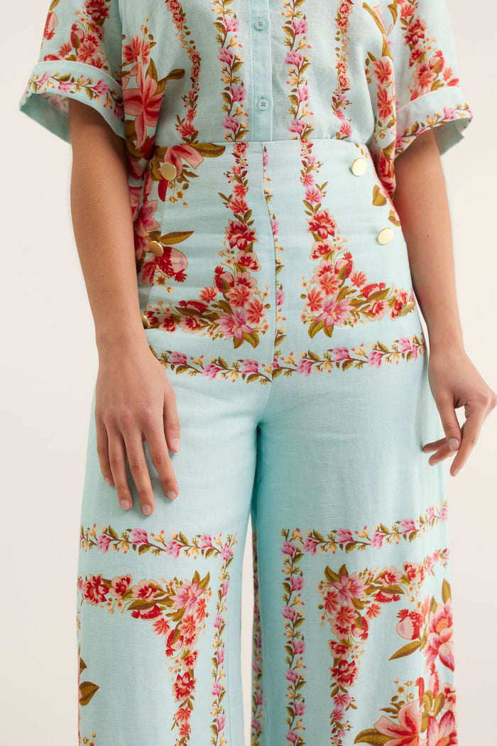 Atlas Linen Pant In Portofino