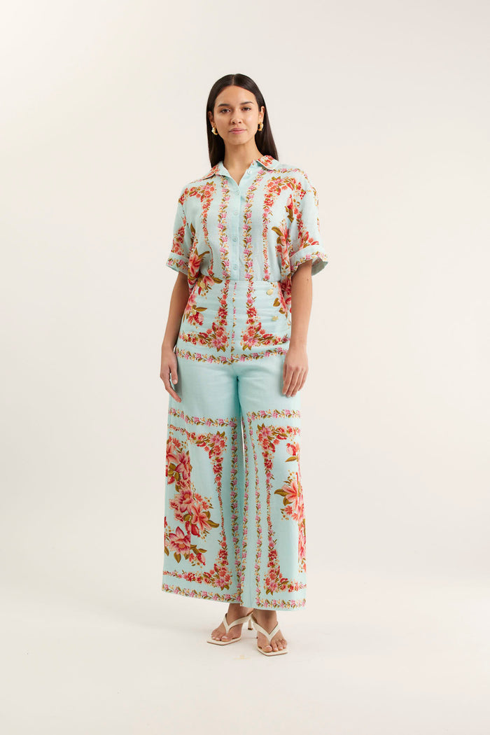 Atlas Linen Pant In Portofino