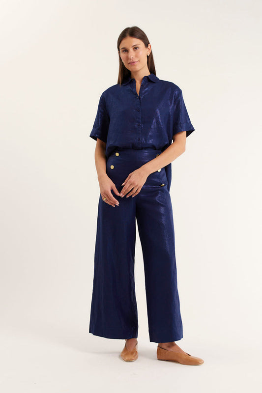 Atlas Lurex Pant In Navy