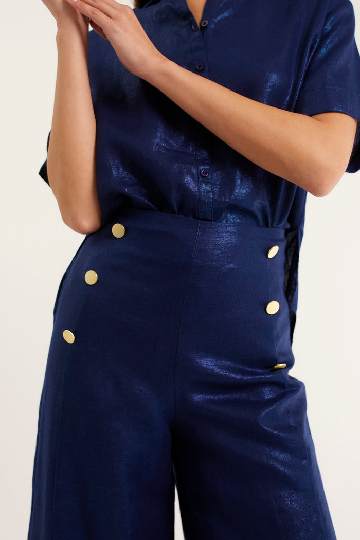 Atlas Lurex Pant In Navy