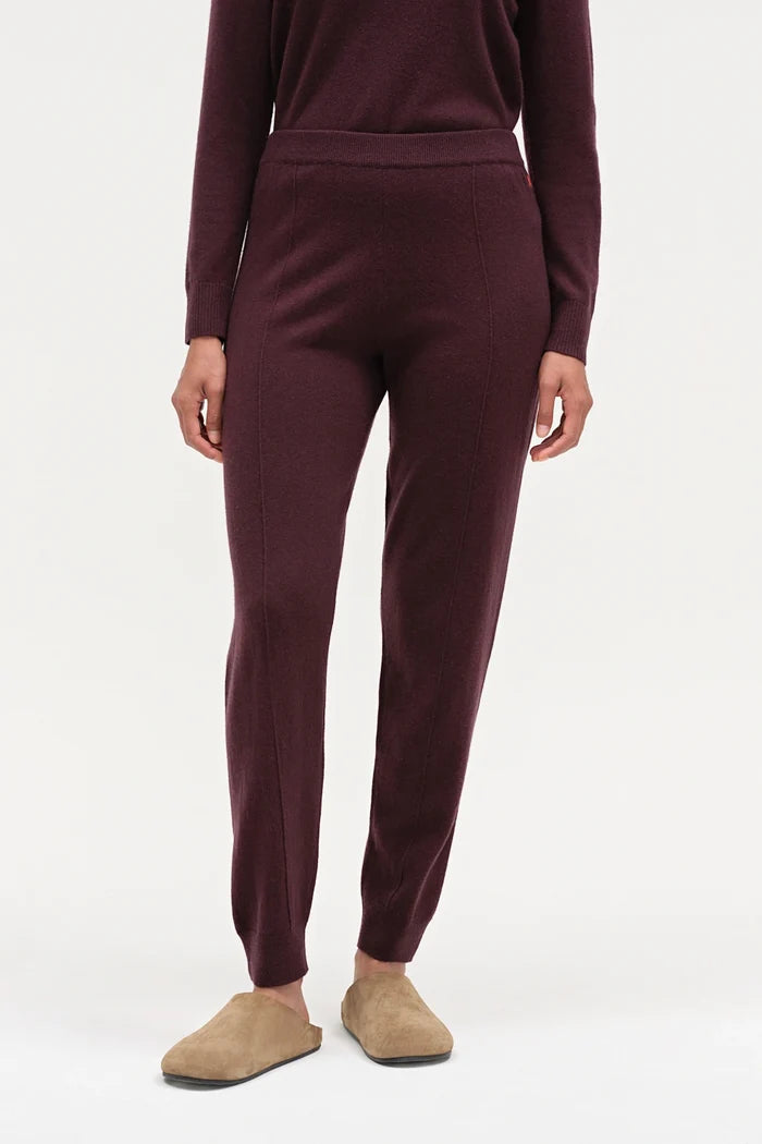 Aubergine Wool-Cashmere Cuffed Joggers