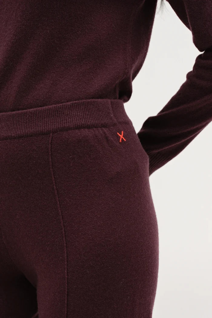 Aubergine Wool-Cashmere Cuffed Joggers