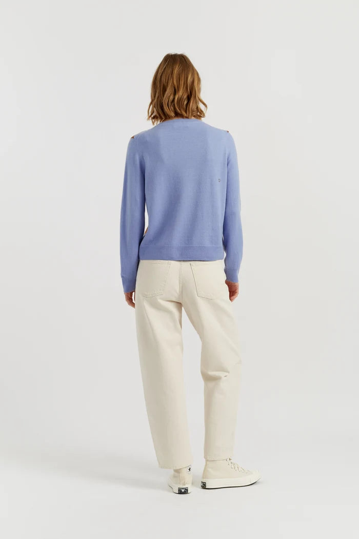 Baby-Blue Wool-Cashmere Diamond Sweater