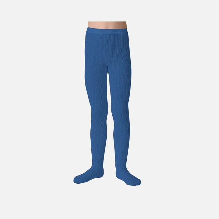 Baby & Kids Cotton Rib Tights - Blue Sapphire
