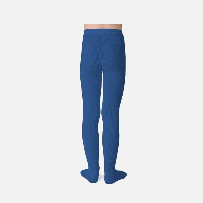 Baby & Kids Cotton Rib Tights - Blue Sapphire