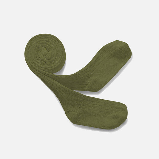 Baby & Kids Cotton Rib Tights - Olive