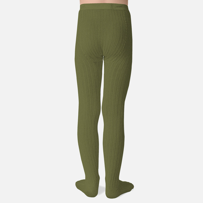 Baby & Kids Cotton Rib Tights - Olive