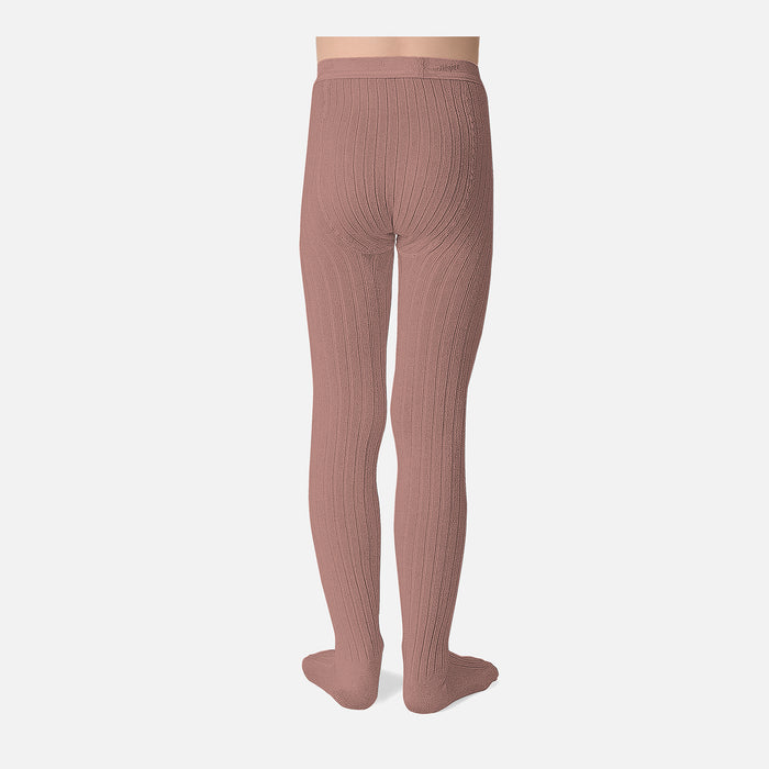 Baby & Kids Cotton Rib Tights - Rosewood