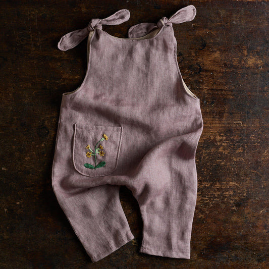 Baby & Kids Linen Ariadne Romper - Petal