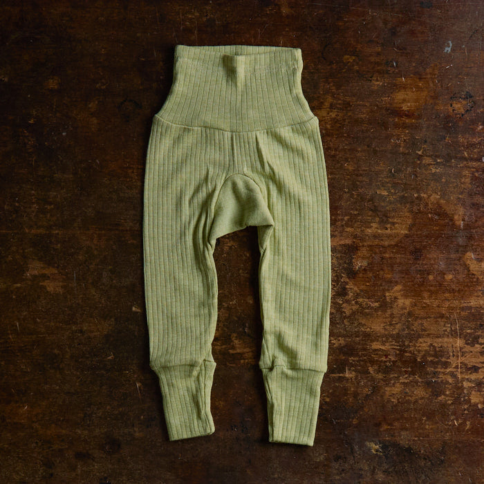 Baby Merino Wool/Cotton/Silk Pants - Green Melange